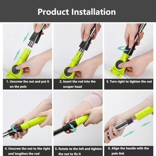 Magic Broom Sweeper, with 51 Long Handle Silicon Broom, Floor Squeegee for Concrete Floor Cleans Glass,Fine Dust,Hair,Liquids