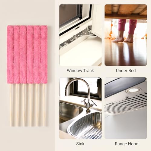12Pcs Microfiber Detail Duster Sticks, Fan Blade Cleaner Crevice Cleaning Tool Mini Duster Crevice Cleaning Brush for Car Air Vents, Blinds, Fans, Windows, Small Spaces, Gap Dust Cleaner