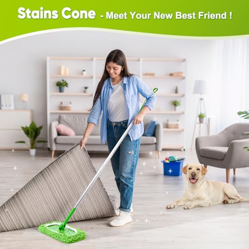 Reusable Mop Pads Fit Swiffer Sweeper, 4-Pack Microfiber Mop Replacement Pads, Washable Wet Mopping Cloths & Dry Sweeping Chenille Pads Refill for Floor Cleaning - color: Green-4 Pack