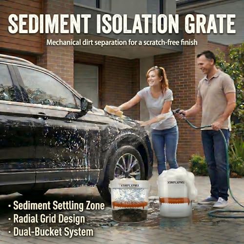 10.4" Heavy Duty Car Wash Bucket Insert (2-Pack) & Wash Mitt Kit - 10.6 oz Detailing Dirt Separator & Grit Trap, Scratch-Free Auto Wash, Fits 3.5 to 5 Gallon Buckets (Orange Kit) - color: 2pack Orange