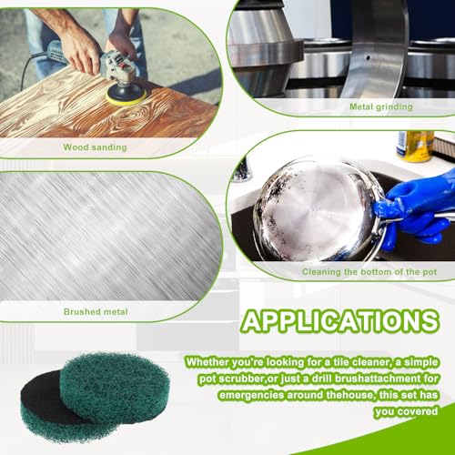 16pcs Kitchen Pads Power Scrubber Pads Set Electric Scrubber Replacement Scouring Pads fit for Dremel Versa Scouring Pads,Green - size: Green