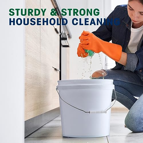 Tioncy 10 Pcs 2 Gallon Plastic Bucket with Lid Heavy Duty 2 Gallon Bucket Pail with Lid Handle for Storage Container Home Household Cleaning (White) - color: White