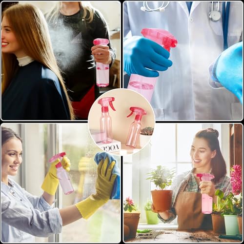 Cosywell Plastic Spray Bottles 8.8oz/260ml 2 Pack Empty Spray Bottle for Cleaning Mist/Stream Refillable Container Water Spraying Bottle for Cooking Hair Care Essential Oils(Pink) - color: D-Pink