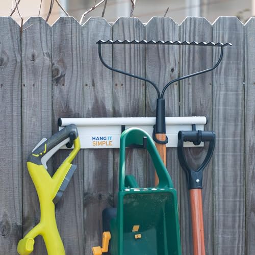 36” Garage Wall Organizer System – Modular Tool & Utility Storage Rail with Hooks & Rubber Loops – Heavy Duty Wall Mount for Garage, Garden, Laundry & Utility Rooms – Made in USA - color: Black