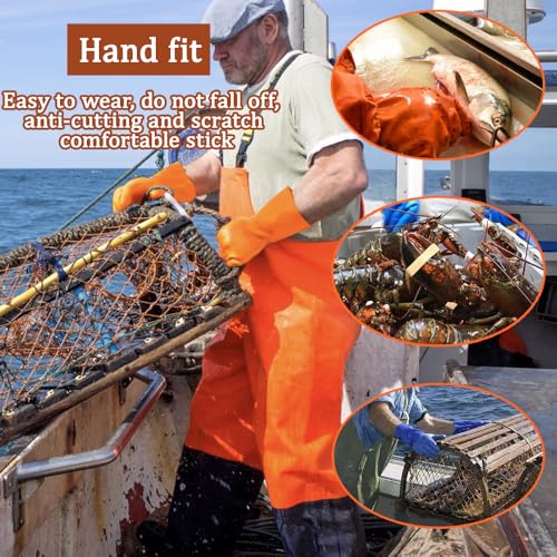 6 Pairs Sewer Gloves PVC Coated Non-Slip Oil & Chemical Resistant | 6 Pairs PVC Coated Sewer Gloves, Abrasion Resistant, Non-Slip Grip, Oil & Chemical Resistant for Drain Cleaning & Plumbing. - color: 6 Pairs Brown