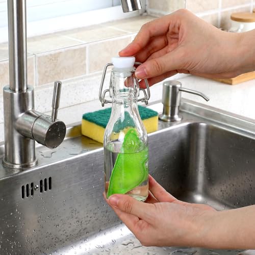 6 Pcs Bean Bottle Cleaning Sponge Reusable Bean Shape Water Bottle Cleaning Sponge Magic Heat Resistance Pod Sponges with Ceramic Balls Green Shaped Internal Tools of Small Mouth