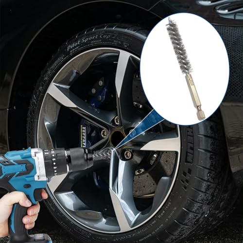 10 Pcs Wire Brush for Drill,Ultra-Durable Metal Wire Brush Set w/ 1/4" Hex Shank, Multiple Sizes Compatible with Power Drill, Impact Driver & Tube Cleaning