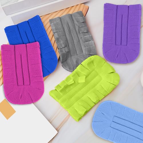 Zubebe 6 Pcs Duster Refill Reusable Fleece Duster Refills Feather Flat Dusters Multi Surface Washable Cleaning Pads Tools for Home, Blinds, Car, Pet, Furniture, Fans (Elegant Color) - color: Elegant Color