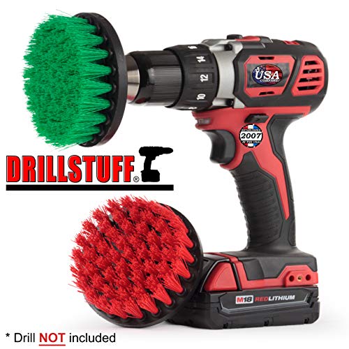 Cleaning Supplies - Medium/Stiff Power Scrubbers - Kitchen Accessories - Drill Brush - Stove - Sink - Griddle - Cooktop - Tile - Cast Iron Skillet - Outdoor - Deck Brush - Headstones - Garden Statues