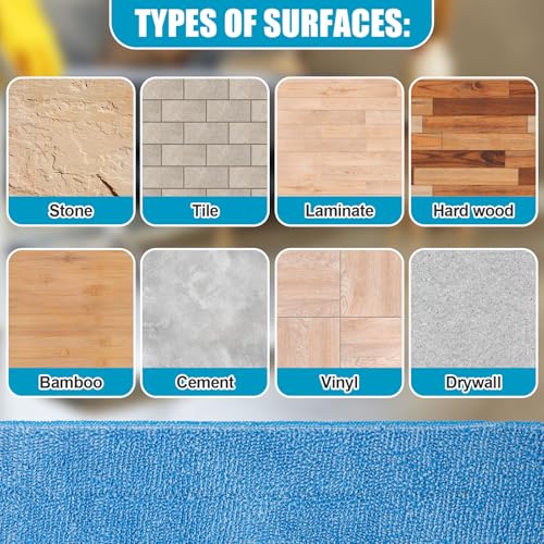 Reusable Microfiber Mop Pads, 6 Pack 18''x 6'' Mop Head Replacement, Wet/Dry Home & Commercial Cleaning Scrubbing Floor Pad - Blue - color: Blue - 6 Pack