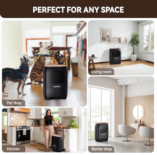 GAVASTO Pro Touchless Vacuum Automatic Dustpan - Ultra Fast & Powerful - Great for Sweeping Salon Pet Hair Food Dirt Kitchen, Canister Vacuum Cleaner Trash Can, Bagless, Auto Sensors, 1500 Watt-Black - color: Black With Acc