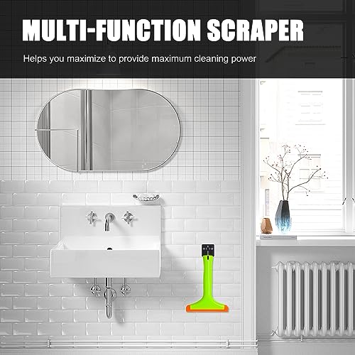 Ziciner Small Silicone Window Squeegee, Car Windshield Water Blade Squeegee, Multifunctional Auto Squeegee with 5.9 Inch Blade and Non-Slip Handle for Car Window, Mirror, Home Cleaning (Light Green) - color: Light Green-1pcs