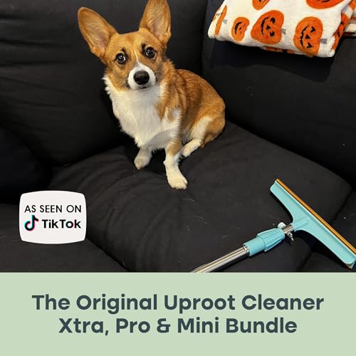 Uproot Cleaner Pro Pet Hair Remover Bundled with Mini Pet Hair Removal Tool for Couch & Xtra Carpet Fur Removal Tool - A True Fur-Riccane Survival Kit - color: Pro + Mini + Xtra