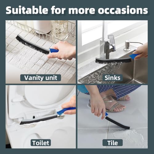 TQRR Toilet Brush, 2 Pcs Bathroom Cleaning Brush, Toilet Scrubber, Deep Toilet Bowl Brush with Hanging Hole, Multifunctional Gap Cleaning Brush, Bristles for Kitchen Sinks, Tub,Shower (2, Navy Blue) - color: Lichen Blue