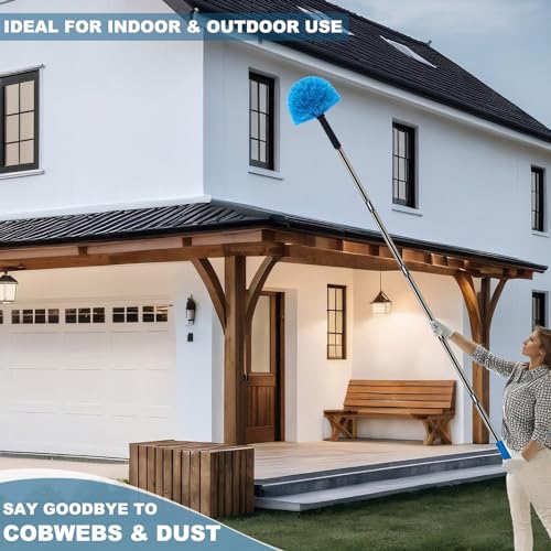 Cobweb Duster Head Brush-Twist-On Spider Web Brush for Outdoor & Indoor Web Cleaning // Fits Standard Acme Threaded Poles // Cobweb Duster Brush Head Only-Blue -1 Pack - style: 1 PACK