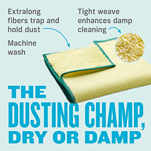 E-Cloth High Performance Dusting Cloth - Reusable Microfiber Cleaning Cloths, Dual-Sided, Washable, For Home, Kitchen, Glass, Wood & Granite, Streak Free Cleaning Supplies - 2 Pack - size: 2 Pack - Yellow