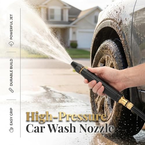 Heavy Duty Adjustable Hose Nozzle, High Pressure Water Spray Nozzle with Leak-Resistant Design, Metal Garden Hose Sprayer for Car Washing, Lawn Care, Patio Cleaning, and Garden Watering (Black 3 pcs) - color: Black 3 pcs