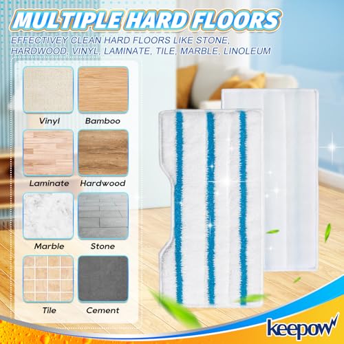 KEEPOW Reusable Replacement Pads Compatible with Shark VACMOP VM252 VM200 VM401 VM180 VM252GN VC205 VM250 VM200P12, Compatible with VACMOP Pads Refills for Hard Floor Cleaning, Blue&White, 4+2+1 Pack - color: 4+2+1 Pack(blue/White)