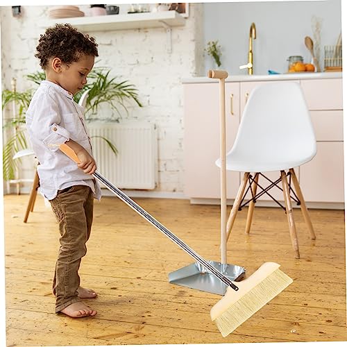 Solid Wood Bristle Broom Household Cleaning Soft Bristle Broom Soft Cleaning Brush Kitchen Hardwood Floor Household Khaki Solid Wood - color: Khaki