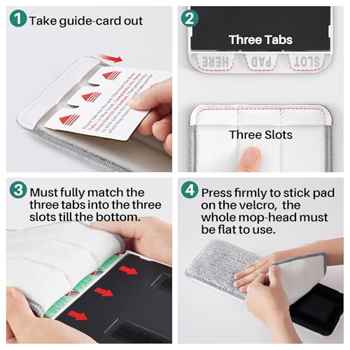 Microfiber Mop Pads, Reusable Mop Pads for Wood Floor, Compatible with JOYMOOP Mop and Bucket Set, Wet Pads Refill - 4 Pack - color: 4 Pcs 13" - 2 Grey + 2 Stripe