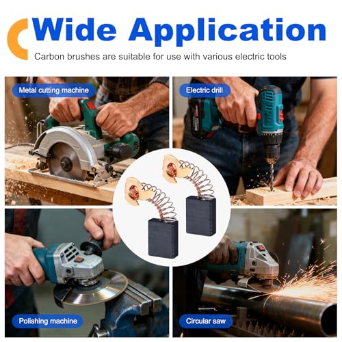 40 Pcs Electric Motor Carbon Brushes Set by Size,10 Models Power Tool Replacement Parts for Drills,Saws,Grinders,Motors