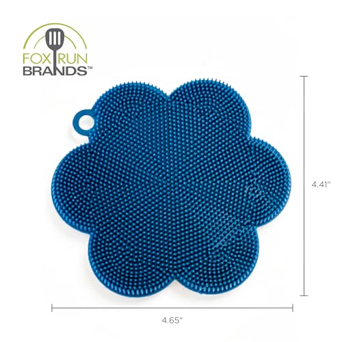Fox Run Silicone Dish Scrubbing Brush, Navy
