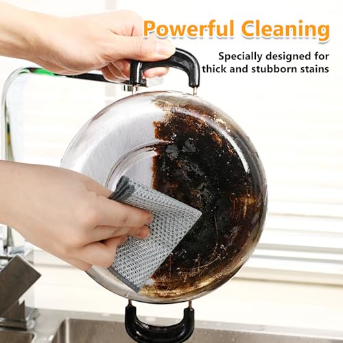 15PCS Multipurpose Wire Dishwashing Rag,Non Scratch Wire Dishcloth, Reusable Steel Wool Scrubber,Non-Scratch&Quick-Drying&Odor-Resistant Multi-Purpose for Kitchen,Bathroom Cleaning (15)