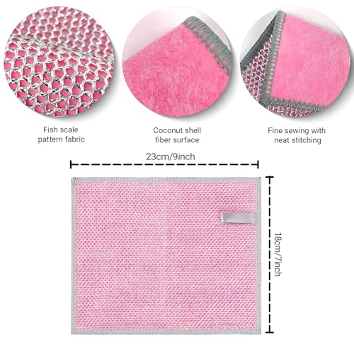 Multifunctional Non-Scratch Wire Dishcloth, 10PCS Double Layer Multipurpose Wire Dishwashing Rags for Wet and Dry, Dish Cloths for Washing Dishes, Stovetops, Kitchen Countertops with Ease - size: 10-PCS Multi-Function