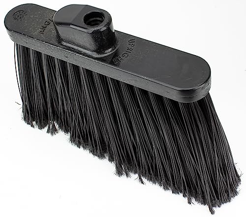 SPARTA Plastic Broom Head, Angled, Flagged for Small Debris Indoor, Outdoor, Home, Restaurant, Lobby, Office, 12 Inches, Black - color: Black