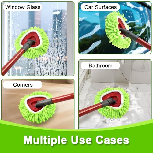 Mop Replace Head for O Cedar, Spin Mop Heads Replacements for Ocedar RinseClean 2 Tank Spin Mop, Chenille Duster for Ocedar Mop Include 3 Pack Microfiber Chenille Mop Pad for Ocedar Spin Mop - size: for Ocedar 2 Tank