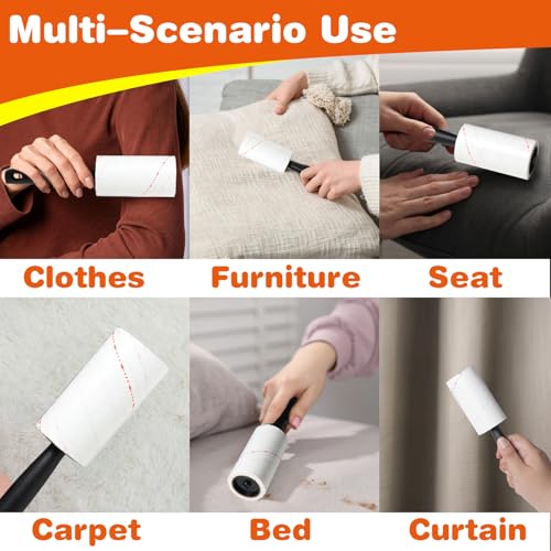 Yvnicll 630 Sheets Extra Sticky Lint Rollers for Pet Hair | Easy Spiral Tear Lint Roller for Clothes and Pet Hair, Remover for Couch, Furniture and Carpet.