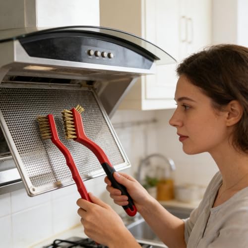 6 Pcs Wire Crevice Cleaning Brush Set - Hard Bristle Crevice Deep Cleaning Brush,Double-Ended Detail Brushes for Kitchen Rust Removal (Multi Colors)