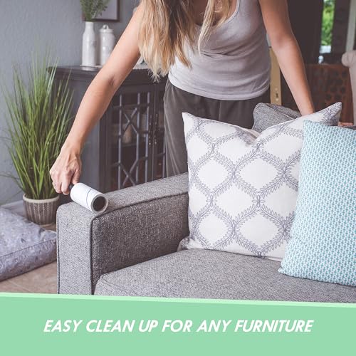 Elitra Lint Roller with Reusable Handle, Extra Sticky Pet Hair Remover with E-Z Peel Sheets - 90 Sheets with 4 Refills (450 Total), Adhesive Roller for Clothes, Furniture, Bedding & Upholstery