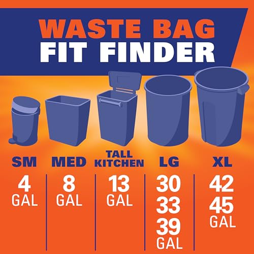 Hefty Strong Tall Kitchen Trash Bags, Unscented, 13 Gallon, 45 Count - size: 45 Count (Pack of 1)