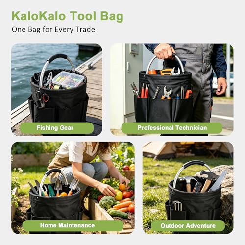 Cleaning Caddy with Handle 17L Cleaning Supplies Organizer Foldable Storage Basket Portable Cleaning Supply Caddy Bucket Bag 600D Oxford Fabric Household Carrier for Housekeeping Garden Bath