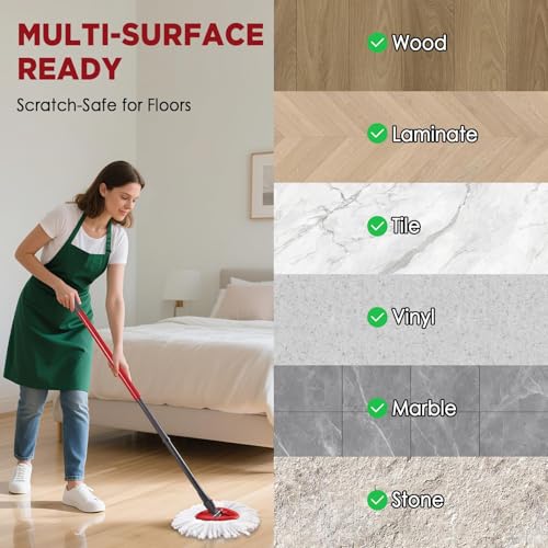 Mop Head Replacement for O-Cedar Easy Wring 1-Tank System,Exovyn Spin Mophead Replacements,Microfiber 9 Pack 360° Swivel Mop Refills,Deep Clean,Easy Cleaning,Machine Washable and Easy to Replace - size: 9 pack