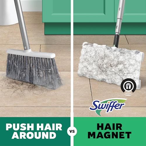 Swiffer Sweep & Mop Deluxe 2-in-1 Multi-Surface Kit for Floor Cleaning, Includes 1 Sweeper Device, 5 Dry Sweeping + 6 Wet Mopping Heavy Duty Cloths, Black - style: Sweep & Mop Deluxe