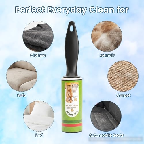 24 Rolls Compact Lint Rollers for Pet Hair Extra Sticky, Dog & Cat Hair Remover Lint Brushes for Clothes, Portable Travel Size Clothes Roller Brush for Home, Clothes, Bags, Furniture, Car Seat - size: 24 Pcs