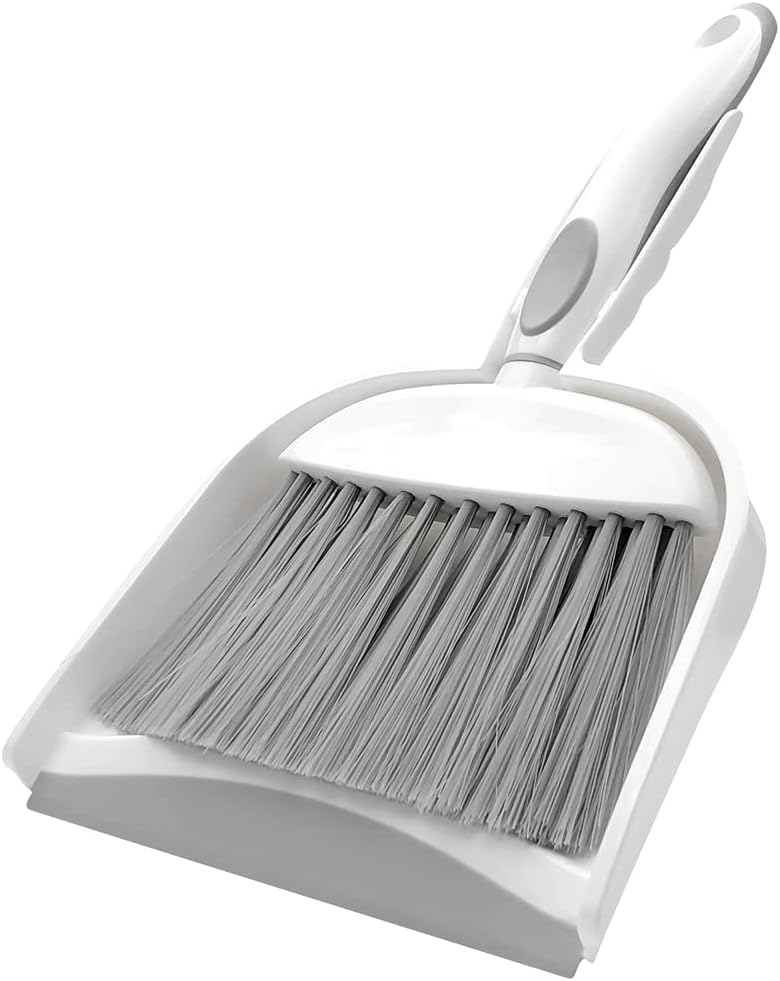 Dust pan, Small Broom and Dustpan Set, Mini Dustpan and Brush Set, Small Hand Broom with Dust Pan for Desk Table Cat Litter - Compact Hand Broom for Kitchen Counter Crumbs, RV Living Essentials (Gray) - size: 1pcs