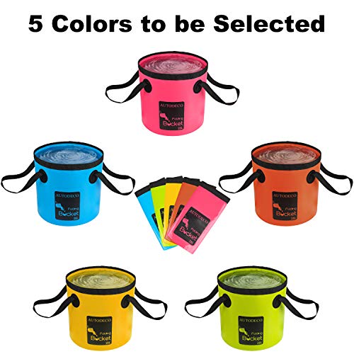 Collapsible Bucket 5 Gallon Container Folding Water Bucket Portable Wash Basin 20L - color: Blue