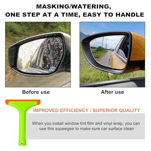 KVAEY Small Silicone Window Squeegee, 5.9 Inch Car Windshield Water Blade Squeegee with Non-Slip Handle, All-Purpose Cleaning Squeegee for Car Windshield, Window, Mirror (Light Green) - color: Light Green