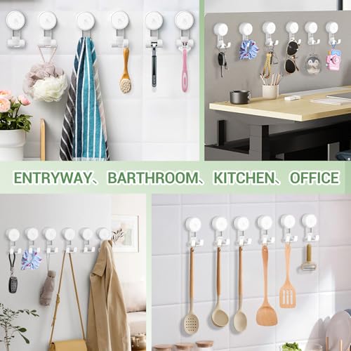 LUXEAR Suction Hooks Powerful Vacuum Suction Cup Hooks-6PACK Razor White - size: 6 Pack Razor