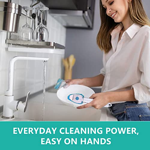Dish Wand Refills with Hole, Non-Scratch Dishwand Refill Replacement Sponge | Fits Scrub Soap Control Handle, Heavy Duty Bulk Sponges Heads 12Pcs, Dispensing Scrubbers for Kitchen Dishwasher Cleaning Tub - size: 12Pcs