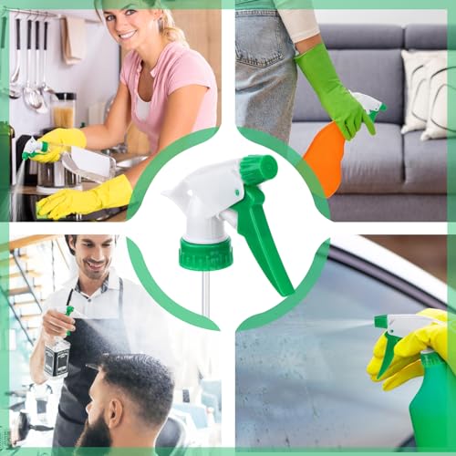 6Pcs Spray Bottle Replacement Nozzle- Reusable Quality Trigger Spray Nozzles with Mist Stream Sprayer, Fit Standard 28/400 Neck 32oz, 16oz, 8oz Bottles for Garden Home Kitchen Office Gifts, Green - color: Green