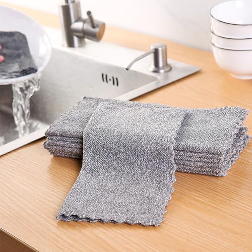 20 Pack Kitchen Dish Cloths 10" x 10" Super Soft & Absorbent Coral Velvet Microfiber Cleaning Towels Nonstick Oil Fast Drying Washable Lint-Free Dish Rags Reusable Dishcloths for Household Cleaning
