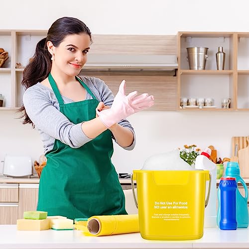 Roshtia 6 Pcs 3 Quart Cleaning Bucket Small Sanitizing Square Bucket Detergent Pail for Home Commercial Restaurant Kitchen Office School (Yellow) - color: Yellow