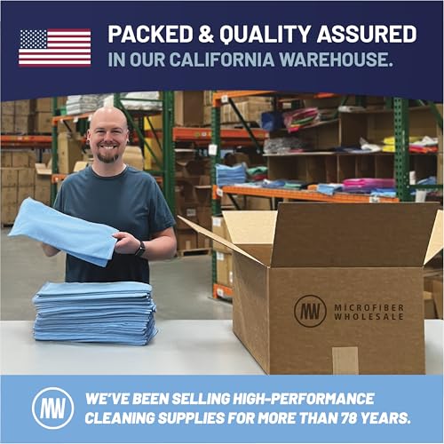 MW Pro Microfiber Cleaning Cloth | Purple | 12 Pack | 16” x 16” | All Purpose Microfiber Towels - Clean, Dust, Polish, Scrub, Absorbent - color: Purple