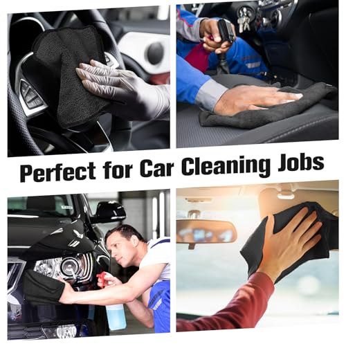 Tanlade Cleaning Cloth Dry Erase Cloth Cleaning Rags Reasonable Kitchen Towels Microfiber Towels Cars Wash(6 x 6 Inch,Black,50 Pcs) - color: Black, size: 6 x 6 Inch