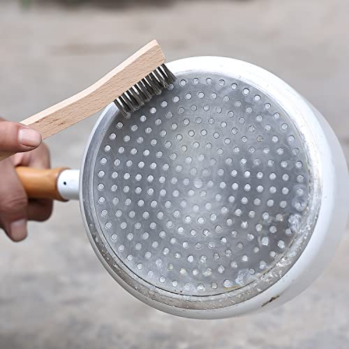 Wood Handle Wire Scratch Brush Sets (18, 18Pack-7in Stainless Steel Small Wire Scratch Brushes with Beech Wood Handle)