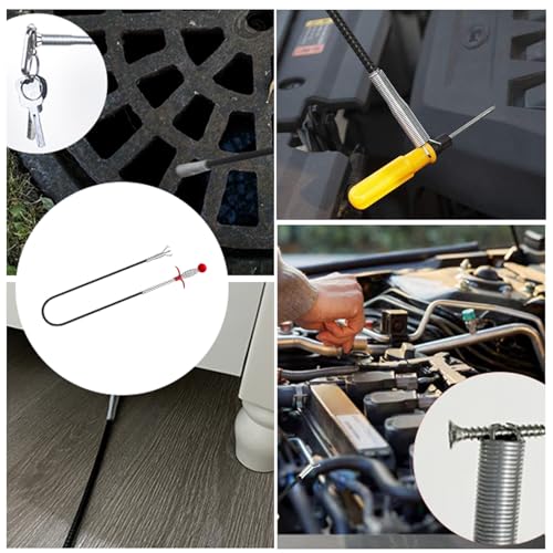 76 Inch Drain Snake Upgraded Ergonomic Grip – Toilet Snake Flexible Grabber Claw for Clog Remover & Pick Up Small Items - color: 79'' Ball